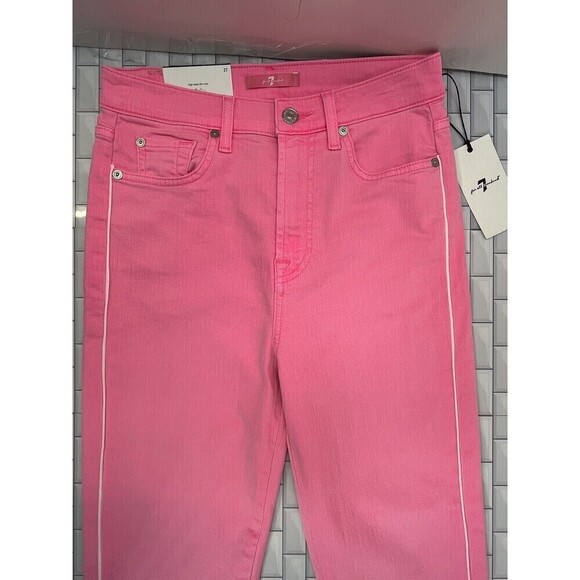 7 For All Mankind Pink Boot Cut Jeans - Picture 3 of 14